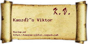 Kaszás Viktor névjegykártya