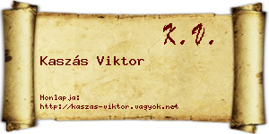 Kaszás Viktor névjegykártya